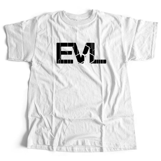 White Shirt with Black EVL Logo