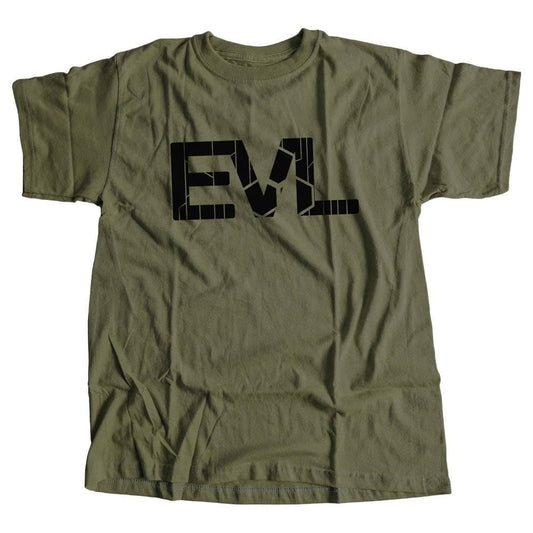 Olive Green EVL T-Shirt with Black Logo