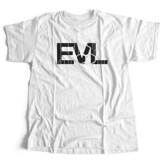 White Shirt with Black EVL Logo